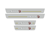 Jeep Grand Cherokee IV WK2 2010+ entry guards in stainless steel with SRT HELLCAT logo