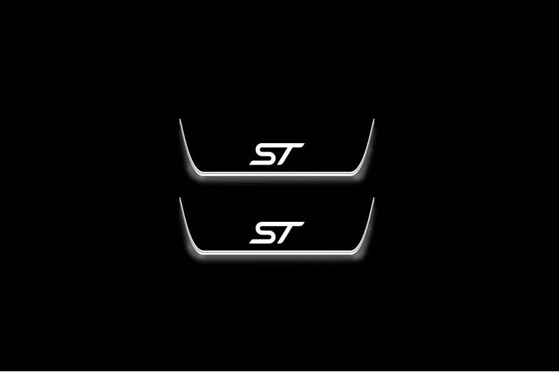 LED door sill plates for Ford Edge II 2015+ stainless steel with ST logo