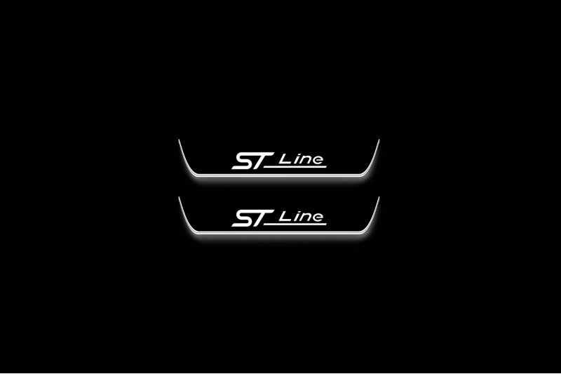 Ford Escape IV 2020+ stainless steel illuminated entry guards with ST line logo