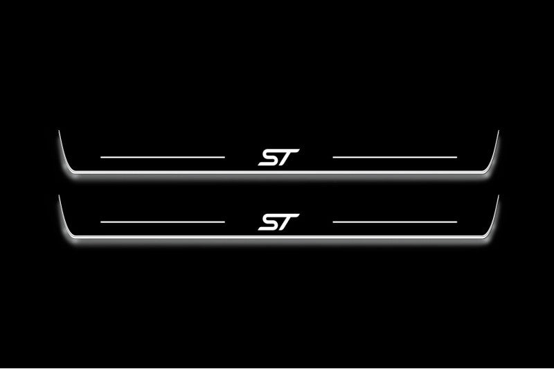 Ford Fiesta 2008-2017 LED Door Sills Illuminated Scuff ST Logo Stainless Steel Entry Guards Door Sills Decoin