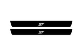 illuminated door sill protectors Ford Focus IV 2018+ matte black coated stainless steel with ST logo
