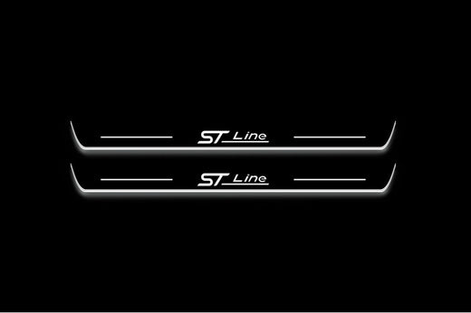 Ford Kuga CX482 2019–Present — Stainless Steel LED Door Sills — st line Logo