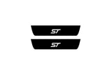 matte black coated stainless steel illuminated door sill protectors for Ford Focus IV 2018+ with ST logo