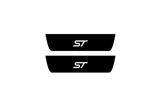 Ford Focus III 2011+ illuminated door sill protectors in stainless steel with ST logo