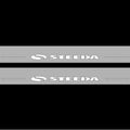 Illuminated LED Door Sill Tread Plates Ford Mustang VI 2015-2023 With Steeda Logo Ford Led Door Sills opdesign