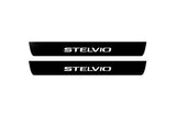 illuminated door sill protectors for Alfa Romeo Stelvio 2016+ stainless steel with Stelvio logo