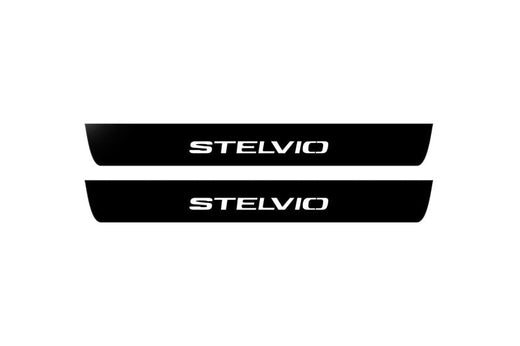 Alfa Romeo Stelvio 949 2016–2025 — Matte PRO LED Door Sills — Stelvio Logo