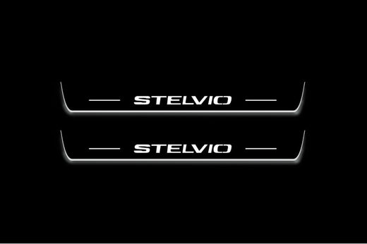 Alfa Romeo Stelvio 949 2016–2025 — Stainless Steel LED Door Sills — Stelvio Logo