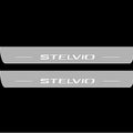 Illuminated LED Door Sill Tread Plates Alfa Romeo Stelvio 2016+ With Stelvio Logo Alfa Romeo Led Door Sills opdesign