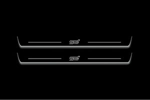 WRX STI V 2016+ LED Door Sills Illuminated Scuff STI Logo Stainless Steel Entry Guards