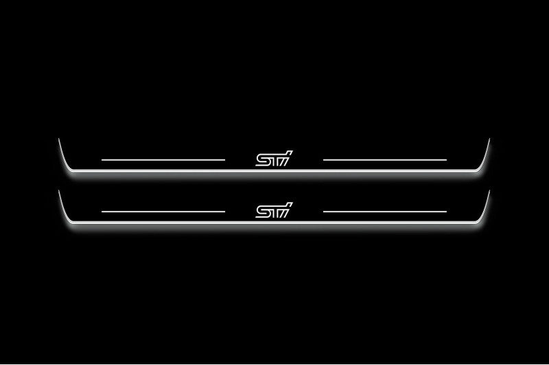 Subaru Impreza III 2007+ Stainless Steel LED Door Sills – STI Logo