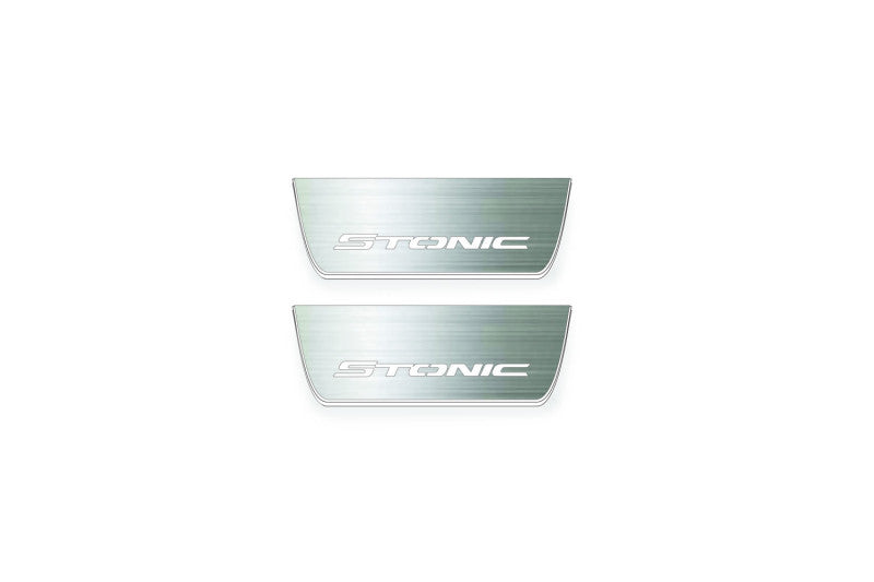 Kia Stonic 2017+ Stainless Steel LED Door Sills – Stonic Logo