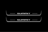 Jeep Grand Cherokee IV WK2 2010+ stainless steel illuminated entry guards with SUMMIT logo