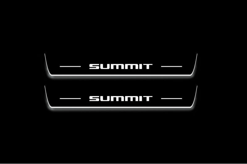 Jeep Grand Cherokee V Stainless Steel LED Door Sills – Summit Logo