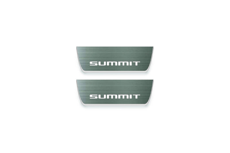 Jeep Grand Cherokee IV WK2 2010+ stainless steel illuminated entry guards with SUMMIT logo