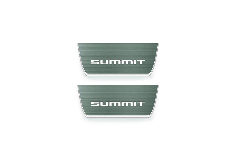 Jeep Grand Cherokee V Stainless Steel LED Door Sills – Summit Logo