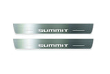 Jeep Grand Cherokee IV WK2 2010+ stainless steel illuminated entry guards with SUMMIT logo
