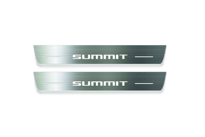 Jeep Grand Cherokee V Stainless Steel LED Door Sills – Summit Logo