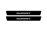 Jeep Grand Cherokee IV WK2 2010+ illuminated door sill protectors in stainless steel with Summit logo