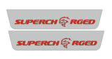LED door sill plates Dodge Charger LD 2011+ in stainless steel with Supercharged logo