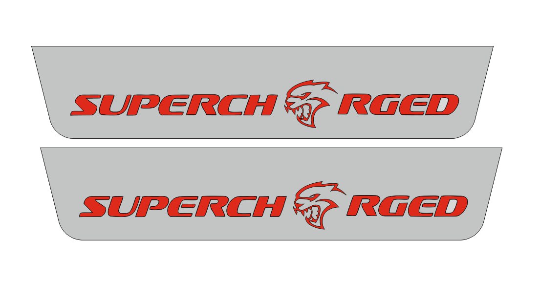LED door sill plates Dodge Charger LD 2011+ in stainless steel with Supercharged logo