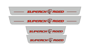 Illuminated LED Door Sill Tread Plates Jeep Grand Cherokee IV 2010-2021 With Supercharged Logo Jeep Led Door Sills opdesign