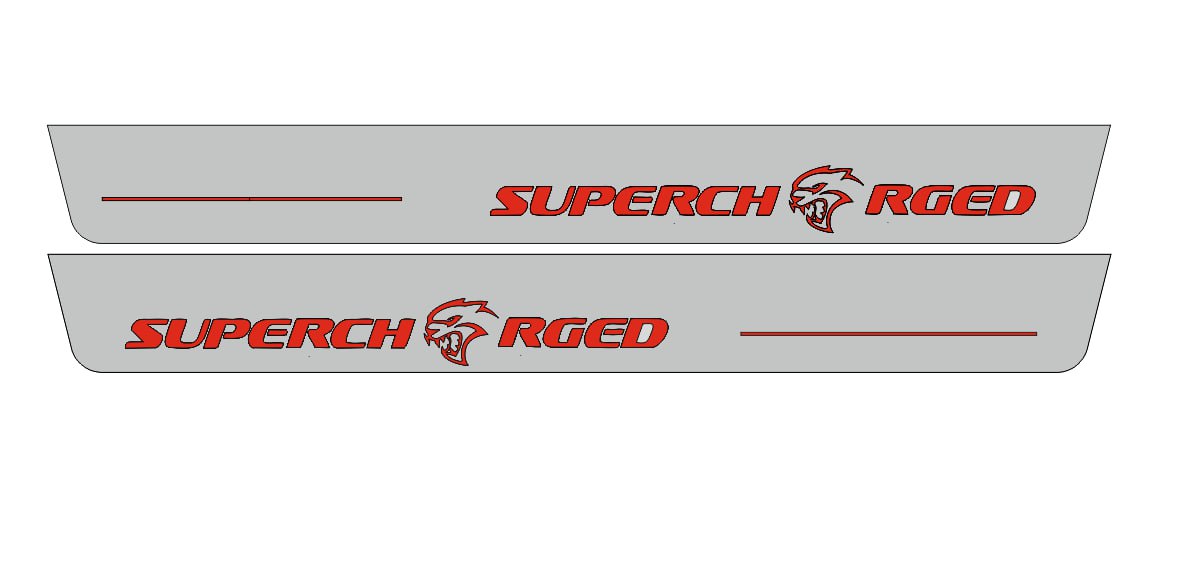 Illuminated LED Door Sill Tread Plates Jeep Grand Cherokee IV 2010-2021 With Supercharged Logo (type 2) Jeep Led Door Sills opdesign