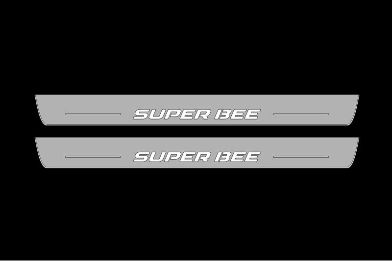Dodge Charger 2011-2023 LED Door Sills Illuminated Scuff Super Bee Logo Stainless Steel Entry Guards