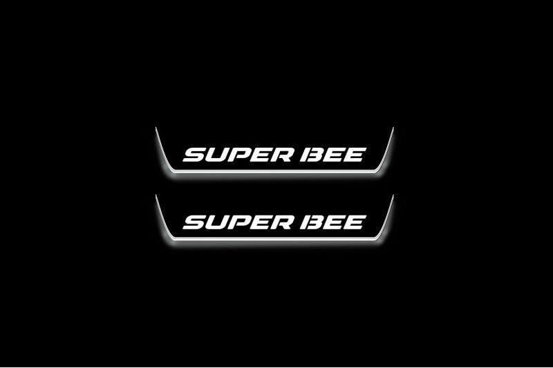Dodge Charger LD 2011+ entry guards in stainless steel with Super Bee logo