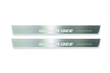 Dodge Charger LD 2011+ stainless steel LED door sill plates with Super Bee logo