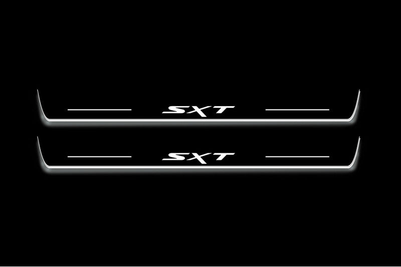 LED door sill plates for Dodge Charger LD 2011+ stainless steel with SXT logo