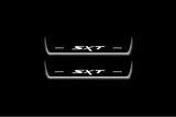 LED door sill plates Dodge Durango III 2011+ in stainless steel with SXT logo