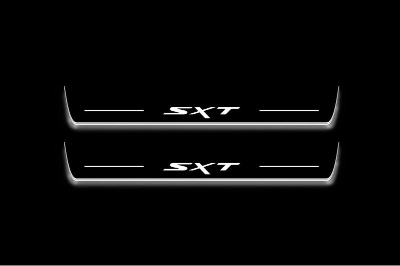 stainless steel LED door sill plates for Dodge Durango III 2011+ with SXT logo