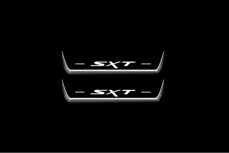 Dodge Charger LD 2011+ door sill plates in stainless steel with SXT logo