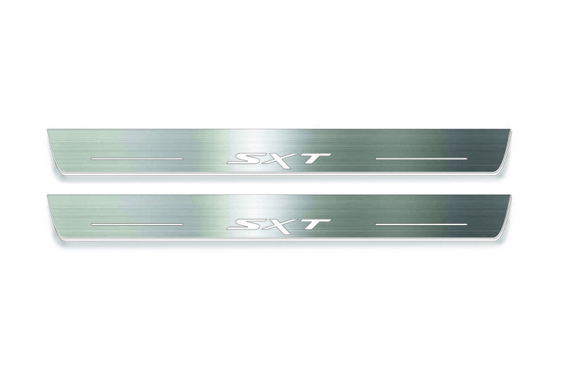 Dodge Charger LD 2011+ illuminated entry guards in stainless steel with SXT logo