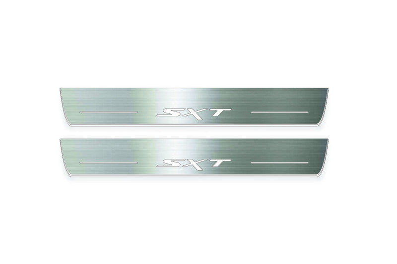 LED door sill plates Dodge Durango III 2011+ stainless steel with SXT logo