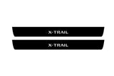 Nissan X-Trail T32 2014+ entry guards in stainless steel with X-Trail logo