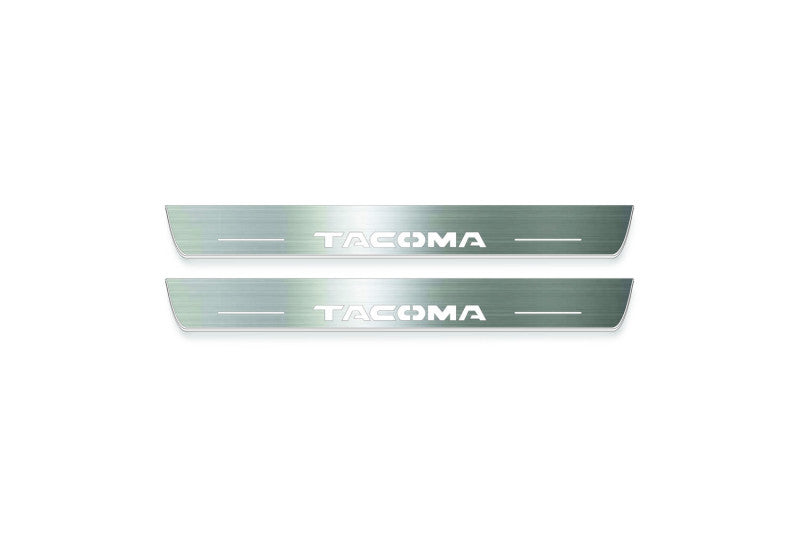 Toyota Tacoma II N200 Stainless Steel LED Door Sills – Tacoma Logo