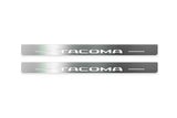 LED door sill plates Toyota Tacoma IV 2024+ stainless steel with Tacoma logo
