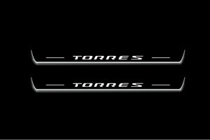 SsangYong Torres 2022+ LED Door Sills Illuminated Scuff Torres Logo Stainless Steel Entry Guards