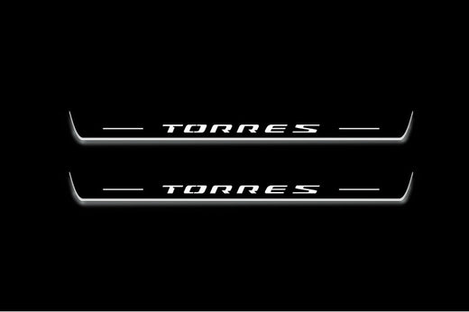 SsangYong Torres 2022+ Stainless Steel LED Door Sills – Torres Logo