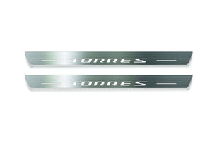 SsangYong Torres 2022+ LED Door Sills Illuminated Scuff Torres Logo Stainless Steel Entry Guards
