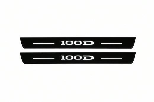 Tesla Model S 2012–2026 — Matte PRO LED Door Sills — 100D Logo