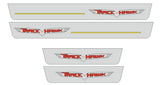 LED door sill plates stainless steel Jeep Grand Cherokee IV WK2 2010+ with Track Hawk logo