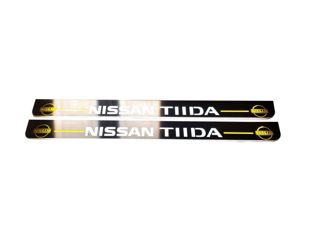 stainless steel LED door sill plates with Nissan Tiida 2004+ with TIIDA logo