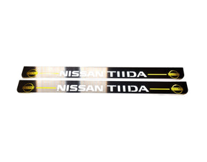 Illuminated LED Door Sill Tread Plates Nissan Tiida 2004-2018 With TIIDA Logo Nissan Led Door Sills opdesign