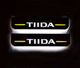 stainless steel LED door sill plates for Nissan Tiida 2004+ with TIIDA logo