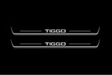 LED door sill plates stainless steel Chery Tiggo 2 2017+ with Tiggo logo
