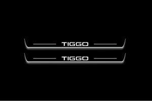 Chery Tiggo 4 2018+ Led Door Sills LED Door Sills Illuminated Scuff Logo Tiggo Stainless Steel Entry Guards