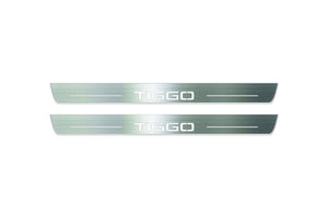 Chery Tiggo 4 2018+ Led Door Sills LED Door Sills Illuminated Scuff Logo Tiggo Stainless Steel Entry Guards